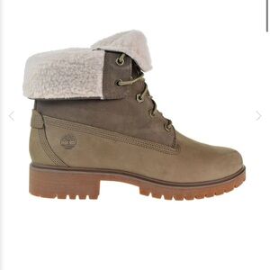 Timberland Jayne Fleece Fold Down Women's Boots Light Brown Nubuck Size8
